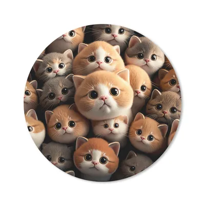 Produktbild von MuchoWow® Mauspad Mousepad Katzen - Haustiere - Kätzchen - Design - Jungen - Mädchen 40x40 cm - Mousepads - Maus Mat - Pad - Mausunterlage - Schreibtisch Accessoires
