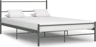 Produktbild von The Living Store Bettgestell Grau Metall 160×200 cm