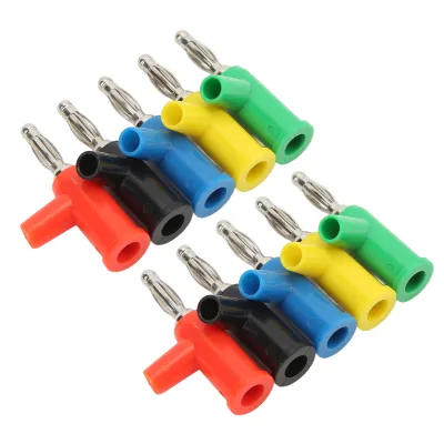 Image de 10 pièces J.10028 Fiches bananes 4 mm, fiches bananes empilables sans soudure pour installations industrielles