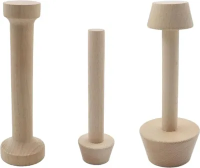Image de Ensemble de moules à gâteau en bois - 3 pièces - Pour pâtes, cheesecakes et desserts - Ustensiles de cuisine pour la pâtisserie