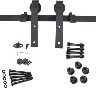 Produktbild von Yakimz Schiebetürsystem Montageset Laufschiene Holztür Schiebetürbeschlag 183/200cm