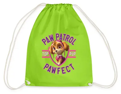 Produktbild von Spreadshirt Paw Patrol Skye Pawfect Turnbeutel, One size, Neongrün