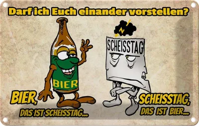 Produktbild von vianmo Blechschild 20x30 cm Alkohol darf ich euch vorstellen Bier Spruch Zitat