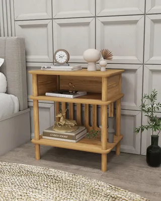 Productafbeelding van Skye Decor, hoogwaardige bijzettafel (3-delig) - Saffier eikenhout, 100% MDF, 58 cm