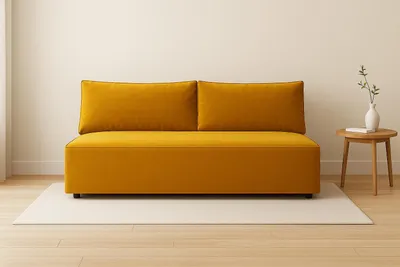 Zdjęcie produktu dla Sofa rozkładana z funkcją spania i pojemnikiem na pościel DUO, tkanina Salvador, Żółty