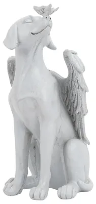 Produktbild von Hundedenkmal mit Engel- und Hundefiguren, Gedenkstatue, Hundedenkmalstein mit Flügeln, Gartendekoration mit Engelsfiguren aus Polyresin