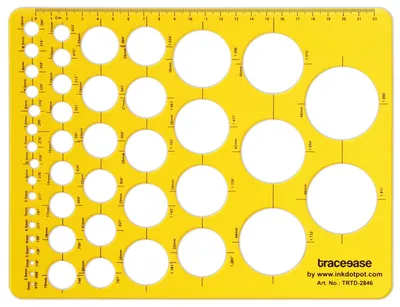 Geometrische Zeichenschablone, 24,8x19 cm, transparent gelb