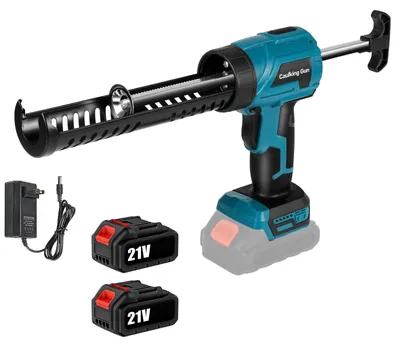 Image de Pistolet à cartouches 18V - Pistolet à joint sans fil - Vitesse réglable en 4 niveaux, 220 mm/min - Sans éclaboussures - Force de pression de 300 kg - Poignée ergonomique - Livré avec 2 batteries