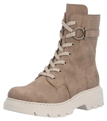 Produktbild von Rieker Damen Stiefelette Plateausohle Anflechter Schaftriemen mit Öse 76732, Größe:42 EU, Farbe:Beige