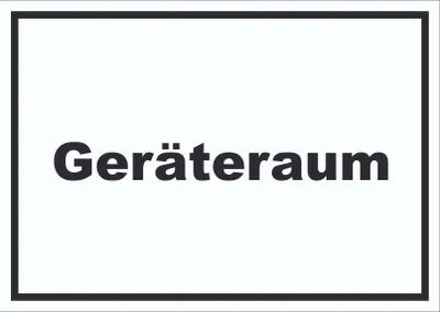 Produktbild von Geräteraum Schild mit Text Schuppen waagerecht A6 (105x148mm)