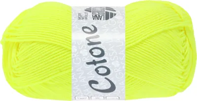 Produktbild von Lana Grossa COTONE NEON 50 g Neon Wolle Baumwollgarn in sechs Neon-Farben 125 m Farbe 215 - Neongelb