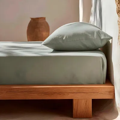 Zdjęcie produktu dla GAMUSI, prześcieradło z gumką, 100% bawełna – kolor: turkusowy – wymiary: 100x200x30 cm – miękkie i przewiewne – 144 TC – idealne dopasowanie