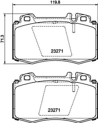 Produktbild von HELLA Bremsbeläge Satz Vorne Bremsklötze passend für MERCEDES-BENZ M-Klasse (W163) 8DB 355 010-171