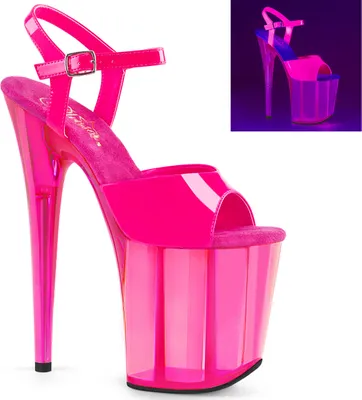 Produktbild von FLAMINGO-809UVT Damen Sandale von Pleaser, Neon Hotpink EU 40, US 10