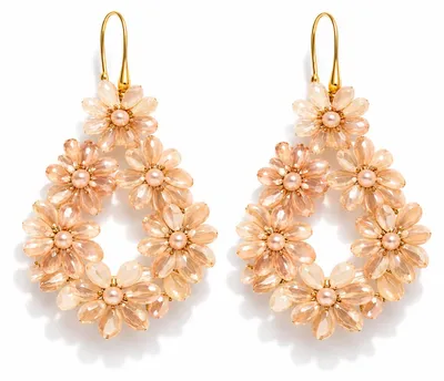 Produktbild von Biba Ohrringe Ohrhänger Tropfen Blumen Form Farben Sommer .Farbe:Apricot-Rosa