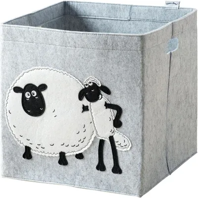 Produktbild von Lifeney meets "Shaun das Schaf" Aufbewahrungsbox für Kinder  Filz-Box mit dem kultigen Schaf zum Verstauen von Spielzeug  33 x 33 x 33 cm passend für klassische Würfelregale