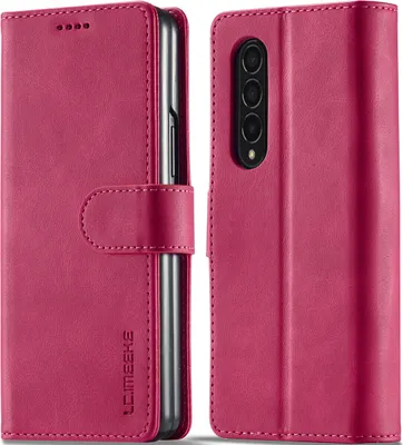 Produktbild von Samsung Galaxy Z Fold 3 5G 5G Hülle, Klapphüllen Brieftasche Leder Magnetverschluss Ständer Schutzhülle für Galaxy Z Fold 3 5G 5G Rosa