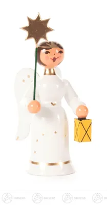 Produktbild von Engel Miniatur mit Stern und Laterne  Höhe ca 6,5 cm NEU