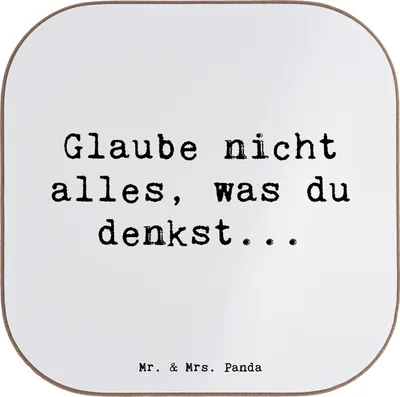 Produktbild von Mr. & Mrs. Panda Tischuntersetzer Spruch Selbstvertrauen und Klarheit - Weiß - Geschenk, Untersetzer Tasse, gläseruntersetzer, für Gläser, Selbstbewusstsein, Tassen