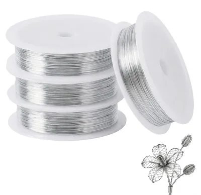 Basteldraht 0,5 mm x 160 m, 4 Rollen, silber, verzinkt