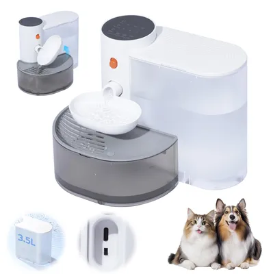 Productafbeelding van Kattenfontein, 3L Draadloze Drinkfontein met Timer en Waterhoeveelheid