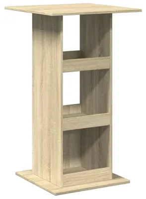 Image de Table de bar avec 3 compartiments de rangement en chêne Sonoma