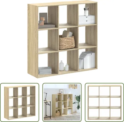 Produktbild von The Living Store Bücherregal Sonoma-Eiche 102x32x102 cm Holzwerkstoff