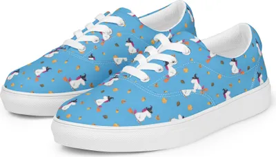 Produktbild von Mr. & Mrs. Panda Turnschuhe Damen Einhorn Hexe Größe 36 - Blau - Geschenk, Damensneaker, Stoffschuhe, Unicorn, Einhörner, Frau, Stoffschuh, Sportschuhe, Sneaker, Teufel