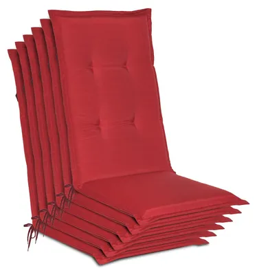 Produktbild von Beautissu 6er Set Gartenstuhlauflage Loft HL Rot, 120x50x6cm