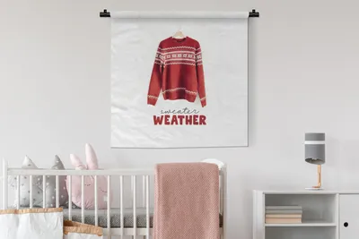 Produktbild von MuchoWow® Wandteppich Wandbehang Weihnachten - Pullover - Winter 90x90 cm Tapisserie Dekoration Wandtuch - Wandaufhänger
