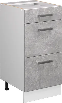 Produktbild von Küchenunterschrank Vicco R-Line Beton 40 cm mit Schubladen, ohne Arbeitsplatte, Model 37735