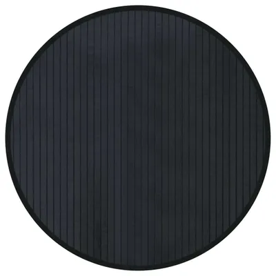 Produktbild von vidaXL Teppich Rund Schwarz 60 cm Bambus