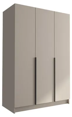 Produktbild von MIRJAN24 Kleiderschrank Calia I, Schlafzimmer, Drehtürenschrank, mit Kleiderstange, Modern, Garderobenschrank, Metallgriffe (Farbe: Cashmere / Cashmere + Schwarz)