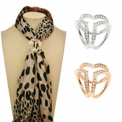 Image de Mode femmes tri écharpe fermeture broche anneau écharpe clip bijoux argent