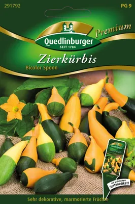 Artikelbild 1 von 'Zierkürbis Bicolor Spoon' aus der Kategorie Zierkürbissamen