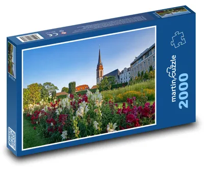 Zdjęcie produktu dla Puzzle 2000 Kościół w Darmstadt w Ogrodzie - martinpuzzle
