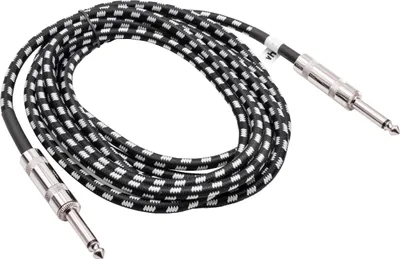 Produktbild von vhbw 3m Gitarren AUX Kabel Gitarrenkabel kompatibel mit alle 6,35mm Audio-Buchsen - Audiokabel mit 6,35mm Klinkenstecker, Gerade, Geflochten