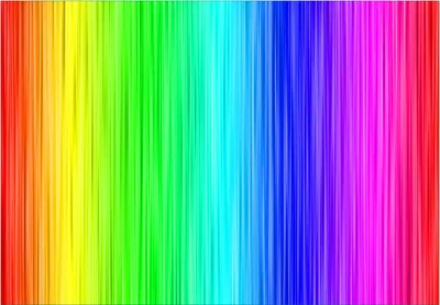 Produktbild von Wallario Fototapete Vliestapete, seidenmatte Oberfläche, einfache Verarbeitung, Größe 200 x 140 cm, Motiv Regenbogenmuster - Farben rot, gelb, grün, blau, pink und rot