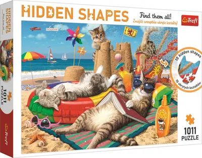 Zdjęcie produktu dla Puzzle 1011 Hidden Shapes Kocie wakacje 10674