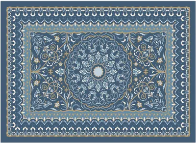 Immagine prodotto di Zerbino vintage floreale blu in 50x70 cm come zerbino