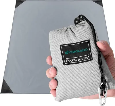 Immagine prodotto di Odoland coperta da picnic telo da spiaggia 180x160cm idrorepellente tappetino da campeggio grigio