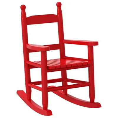 Immagine prodotto di Sedia a dondolo per bambini in legno massiccio di pioppo rosso