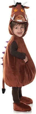 Produktbild von Gruffolo Kleinkinder Kostüm – Original lizenziertes Gruffolo Kinderkostüm Set mit Body, Mütze & Fußstulpen – Plüsch Monster Kostüm für Kinder – Halloween Fasching Karneval Größe: L