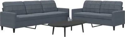 Image de Maison Exclusive - Ensemble de canapés 2 pièces avec coussins, velours gris foncé