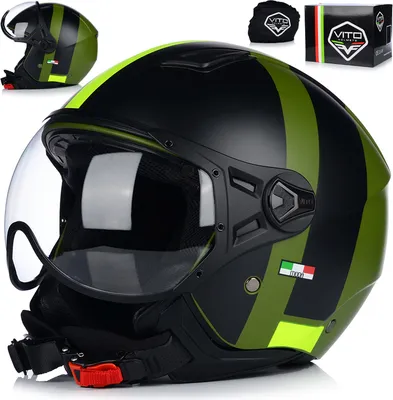 Produktbild von Jet Helm Mopedhelm | VITO MODA | Herren und Damen | Jethelm mit Visier | ECE 22.06 | Motorradhelm | XS (53-54cm)