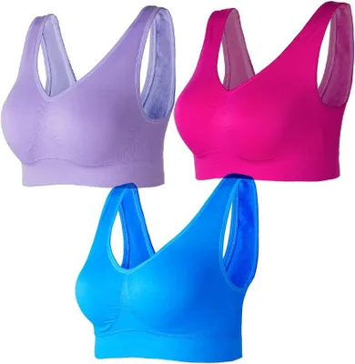 Produktbild von Sport-BH Set von 3, nahtlos, ohne Bügel, für Yoga, atmungsaktives Material
