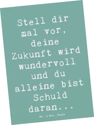 Produktbild von Mr. & Mrs. Panda Postkarte Spruch Mutig zu sich selbst stehen - Meeresbrise - Geschenk, Postkarten, Verantwortung, Kunstkarten, Selbstbestimmung, Trost, Zuversicht