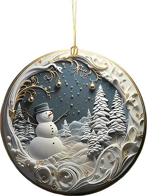 Produktbild von Leichter 2D-Weihnachtsschmuck aus Acryl für Zuhause, Büro, drinnen, Weihnachtsfeiern, Weihnachtsbaum, zum Aufhängen, als Geschenkidee