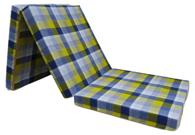 Productafbeelding van Natalia Spzoo vouwmatras 195x65x10 cm, meerkleurig - 3-delig schuimmatras, afneembare en wasbare hoes, voor logees en camping, eenvoudig op te bergen