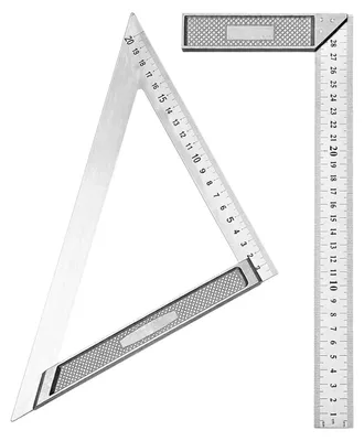 Obrázok produktu pre Sada uhly 45/90 stupňov, 200 mm & 300 mm, spracovanie dreva, presný uholomer, meracie pravítko